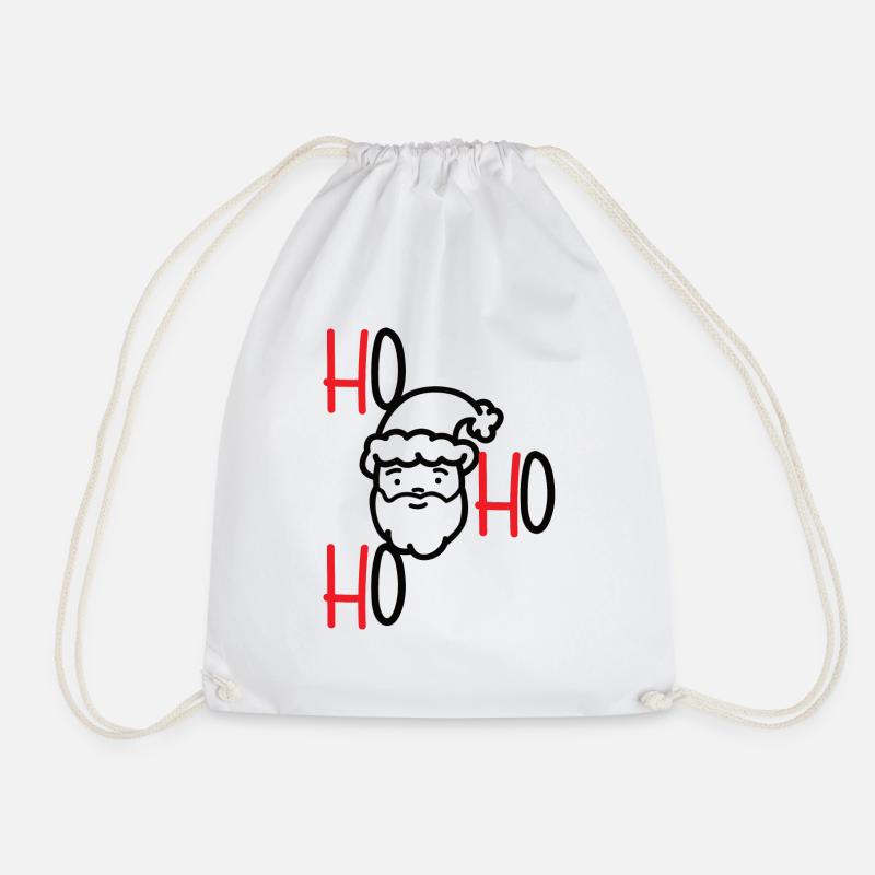 christmas ho ho ho - Drawstring Bag - white