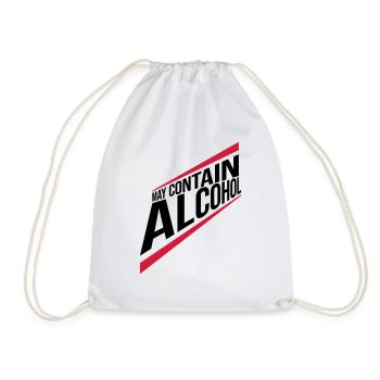 Text May contain alcohol - Drawstring Bag - white - Front