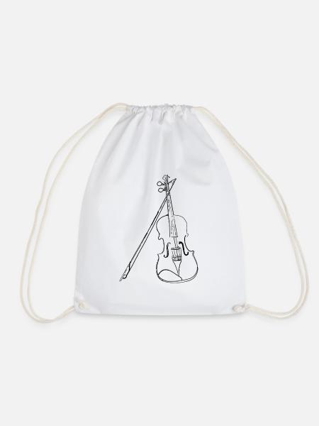 Violine Geige Geschenk Instrument Musik - Turnbeutel - Weiß