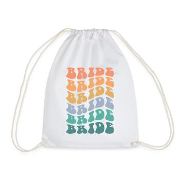 Bride Retro - JGA Gruppenshirt für die Braut - Turnbeutel - Weiß - Vorne