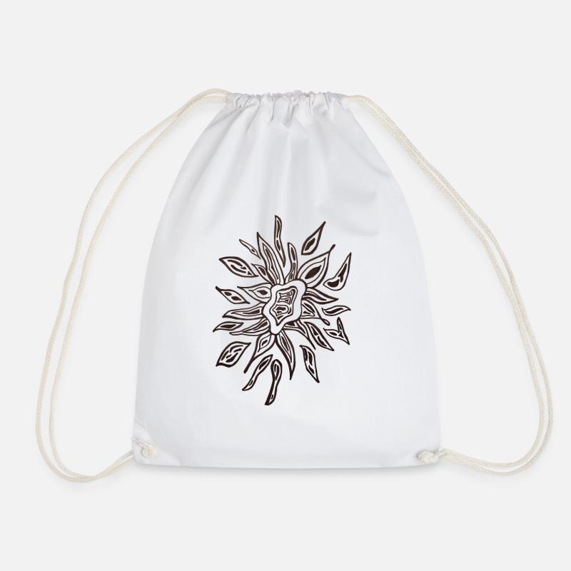 Flower1 - Drawstring Bag - white