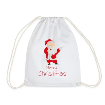Verrückter Weihnachtsmann - Turnbeutel - Weiß - Vorne
