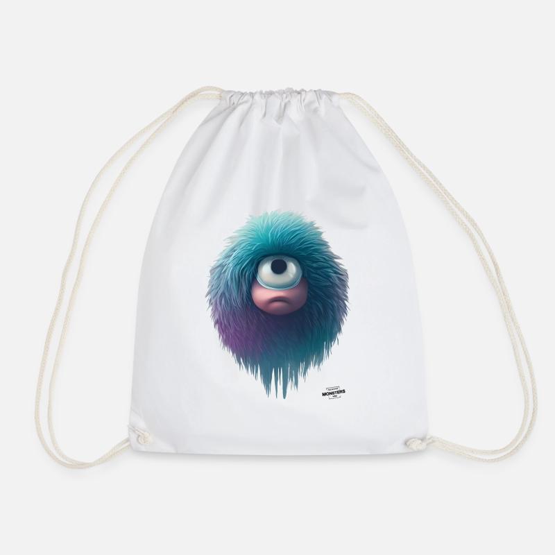 Big Eye Cyclop - Drawstring Bag - white