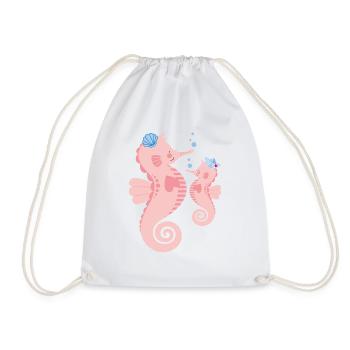 Sea horse - Drawstring Bag - white - Front