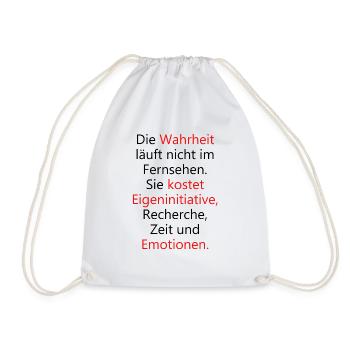Die Wahrheit läuft nicht im Fernsehen - Turnbeutel - Weiß - Vorne