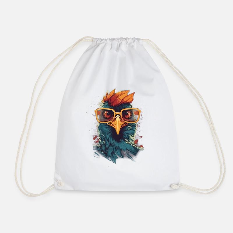Cool chicken - Drawstring Bag - white