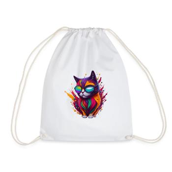 Cat 3 - Drawstring Bag - white - Front