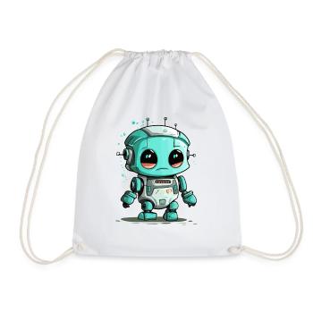 Tok the little robot - Drawstring Bag - white - Front