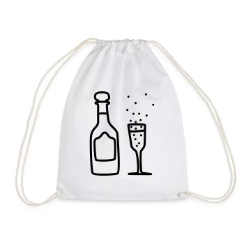 sekt mit glas 2 - Turnbeutel - Weiß - Vorne