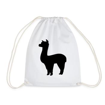 Alpaca Lama - Drawstring Bag - white - Front