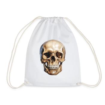 Crâne Crâne, symbole de mort et de danger - Sac de sport léger - blanc - Devant