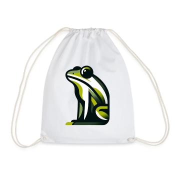 Minimalistischer Frosch - Turnbeutel - Weiß - Vorne