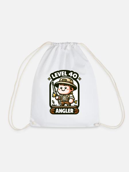 40th Birthday Angler - Drawstring Bag - white
