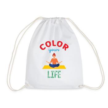 Meditation - Yoga - Color your life - Drawstring Bag - white - Front