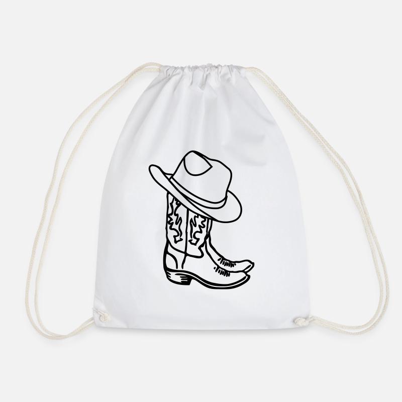 Cowboy Boots mit Hut - Turnbeutel - Weiß