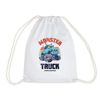 Funny Monster Truck - Drawstring Bag - white - Front
