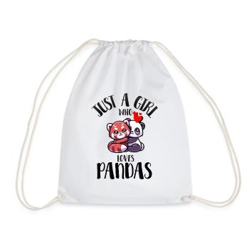 " tshirt pour celle qui Aime les Pandas" - Sac de sport léger - blanc - Devant