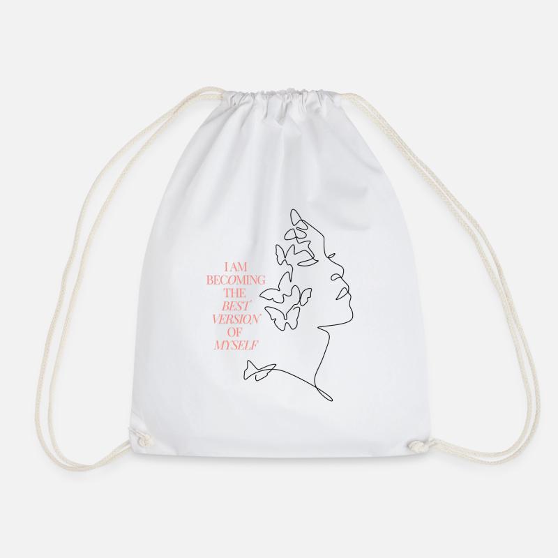 Best Version of Myself - Drawstring Bag - white
