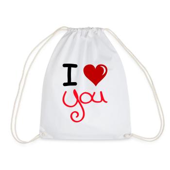 i love you 2 - Turnbeutel - Weiß - Vorne