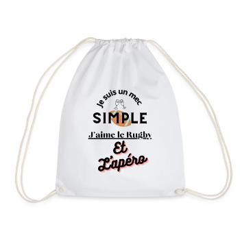 Simple Dude - Rugby and Aperitif - Drawstring Bag - white - Front