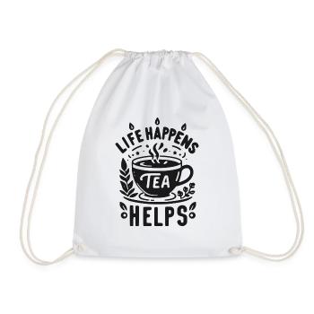 Life Happens Tee hilft - Turnbeutel - Weiß - Vorne