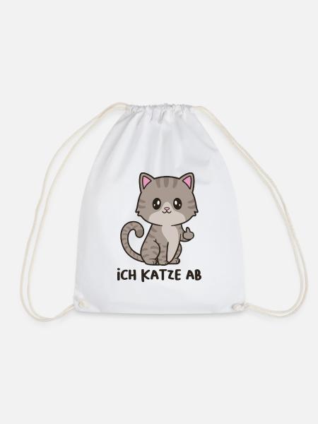 Ich Katze Ab - Turnbeutel - Weiß