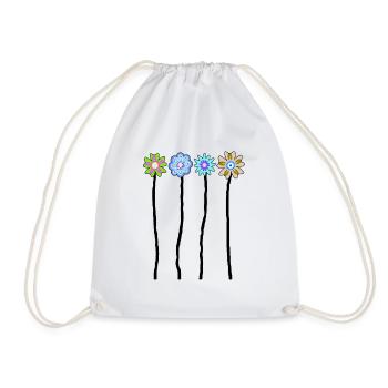 69 Flower Power 70s T Shirts Limited Edition - Drawstring Bag - white - Front