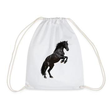 Cheval frison cabré - Sac de sport léger - blanc - Devant