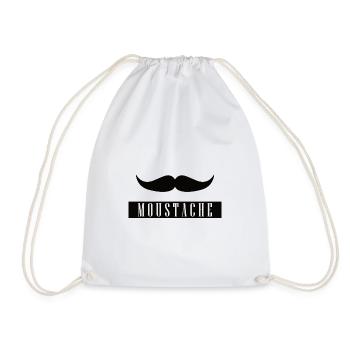 Moustache Bart Schnurrbart Barbershop NoShave - Turnbeutel - Weiß - Vorne