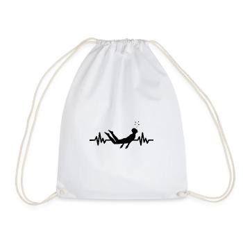 Heartbeat Swimmer - Diver Water Sports Athlete - Drawstring Bag - white - Front