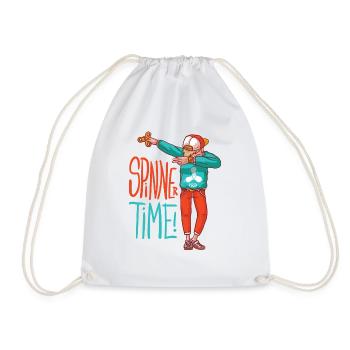 Spinner boy with cap makes the dub move - Drawstring Bag - white - Front