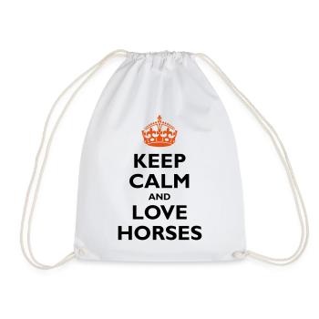 Keep Calm & Love Horses - Turnbeutel - Weiß - Vorne