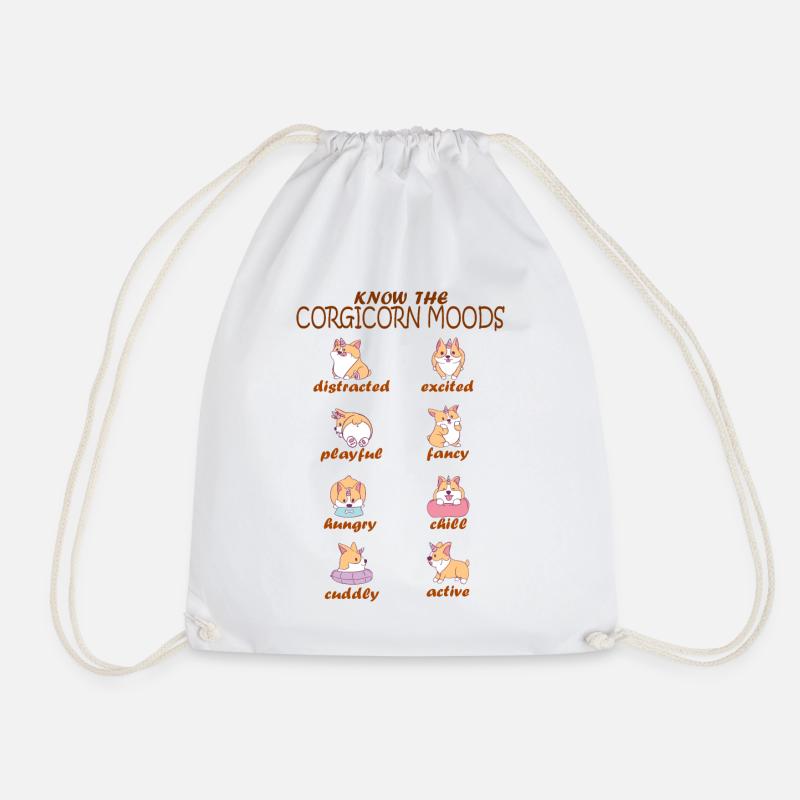 Corgi Einhorn Gefühle Corgi Moods - Turnbeutel - Weiß