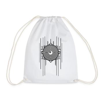 Abstraktes Gemoetrisches Art Deco Ringel Design - Turnbeutel - Weiß - Vorne