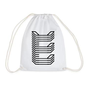 Unique Letter E Logo Design "Black" - Drawstring Bag - white - Front