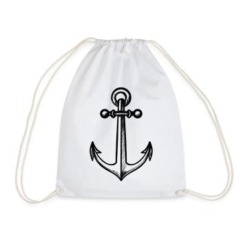 Anchor - Drawstring Bag - white - Front