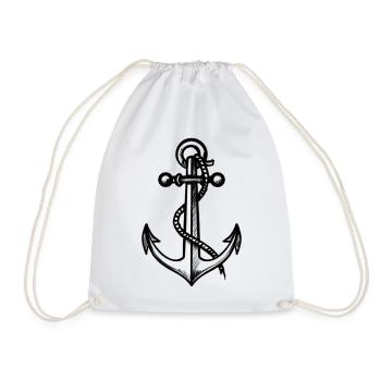 Anchor with rope - Drawstring Bag - white - Front