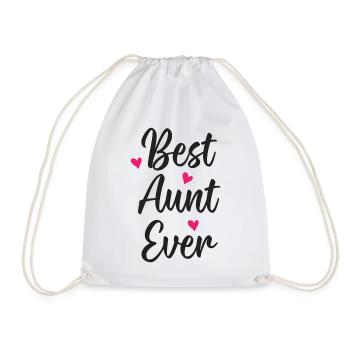 Best Aunt Ever - Drawstring Bag - white - Front