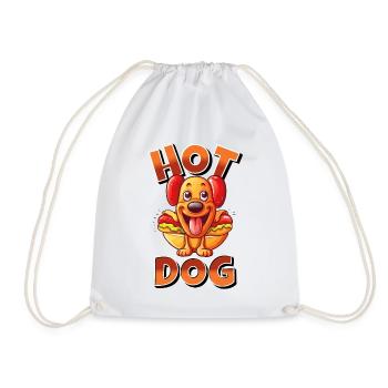 Hot Dog Hund Wurst Fast Food Wortwitz Lustig Humor - Turnbeutel - Weiß - Vorne