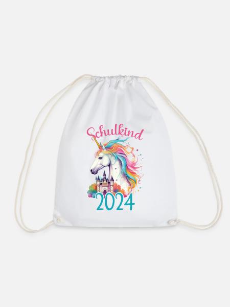 Schulkind 2024 Einhorn Einschulung Schule Schüler - Turnbeutel - Weiß