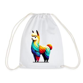 Alpaca - Drawstring Bag - white - Front