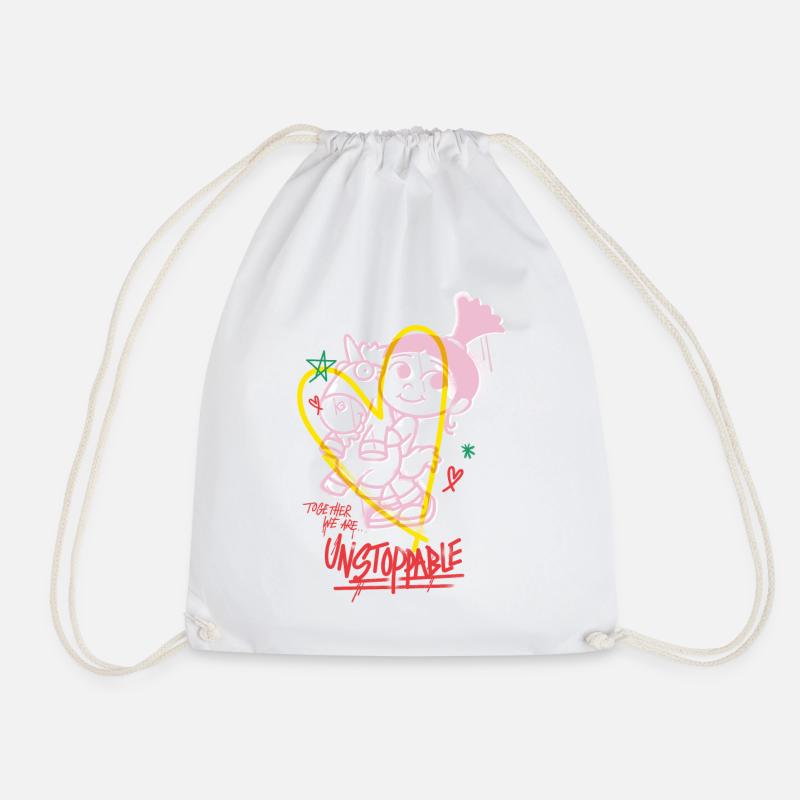 Minions Agnes Mit Einhorn Fluffy Unstoppable - Turnbeutel - Weiß