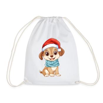 Chien Noël Mignon Noël mignon Noël - Sac de sport léger - blanc - Devant