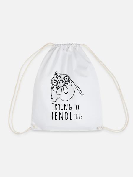 trying to hendl this hühnerliebe dialekt denglisch - Turnbeutel - Weiß