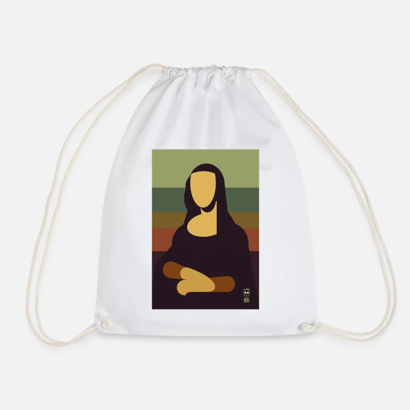 Mona Lisa - Drawstring Bag - white