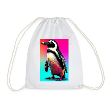 penguin - Drawstring Bag - white - Front