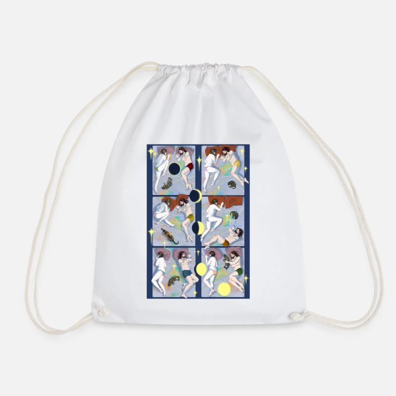 Night Night Tiger - Drawstring Bag - white