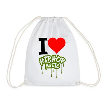 I Love Hip Hop Music - Drawstring Bag - white - Front