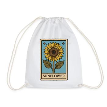 Sunflower Tarot Card Style - Drawstring Bag - white - Front