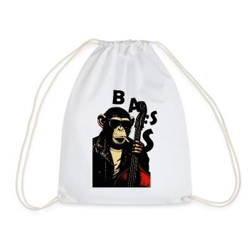 Monkey Bass Rebel - Turnbeutel - Weiß - Vorne